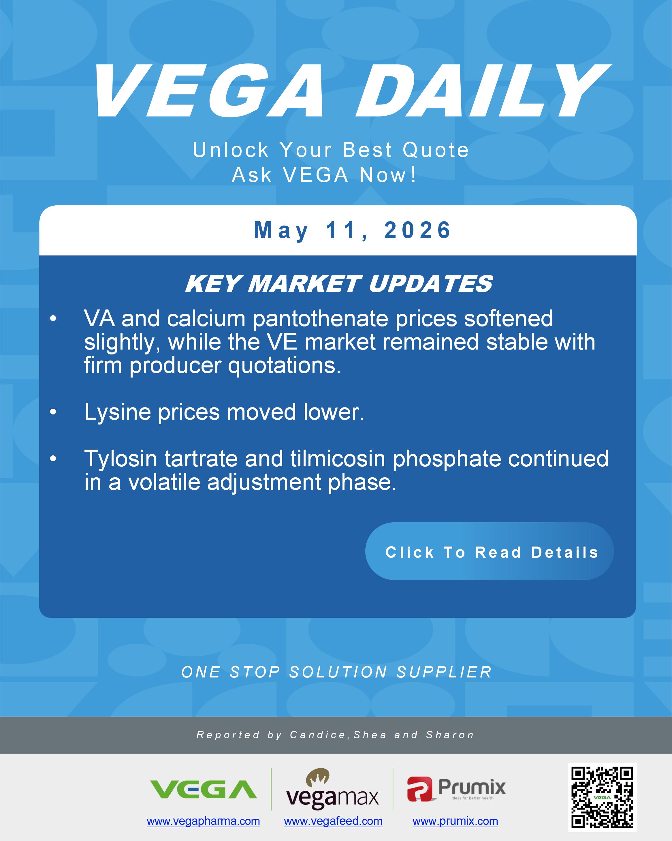 VEGA Daily 20260511 VA VE Calcium Pantothenate Lysine Tylosin Update.jpg